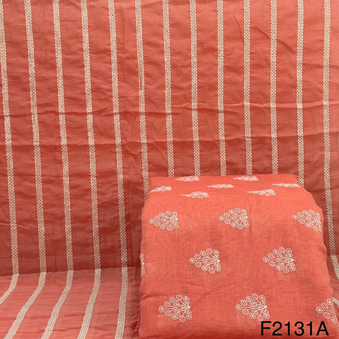 Thread Sequins Embroidered Chanderi Fabric-F2131